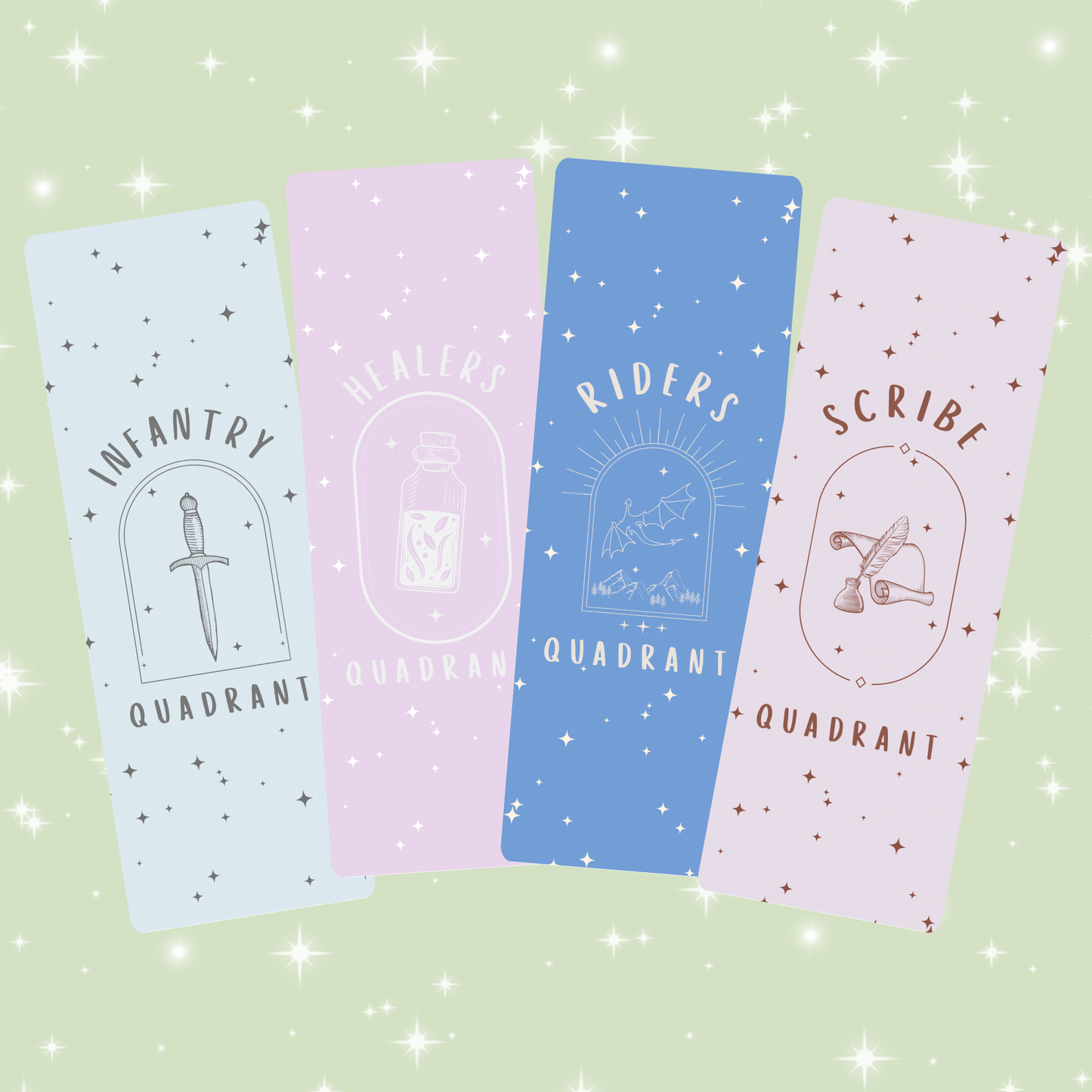 Fourth wing quadrants bookmarks