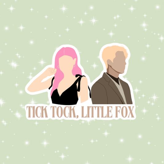 Tick tock little fox sticker