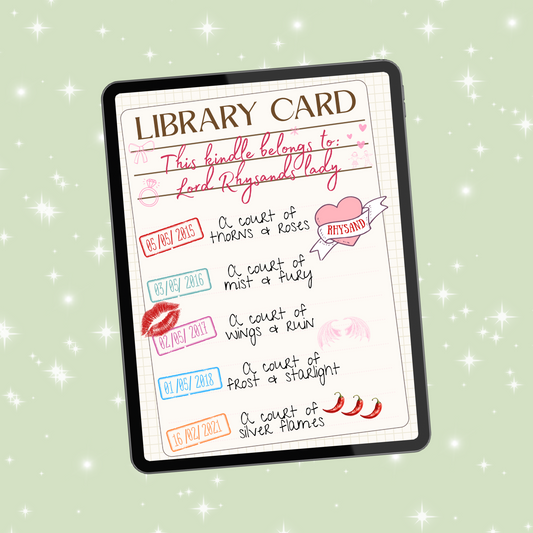 Highlord Rhysand library card library card kindle insert