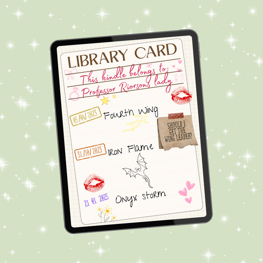 Professor Riorson library card kindle insert